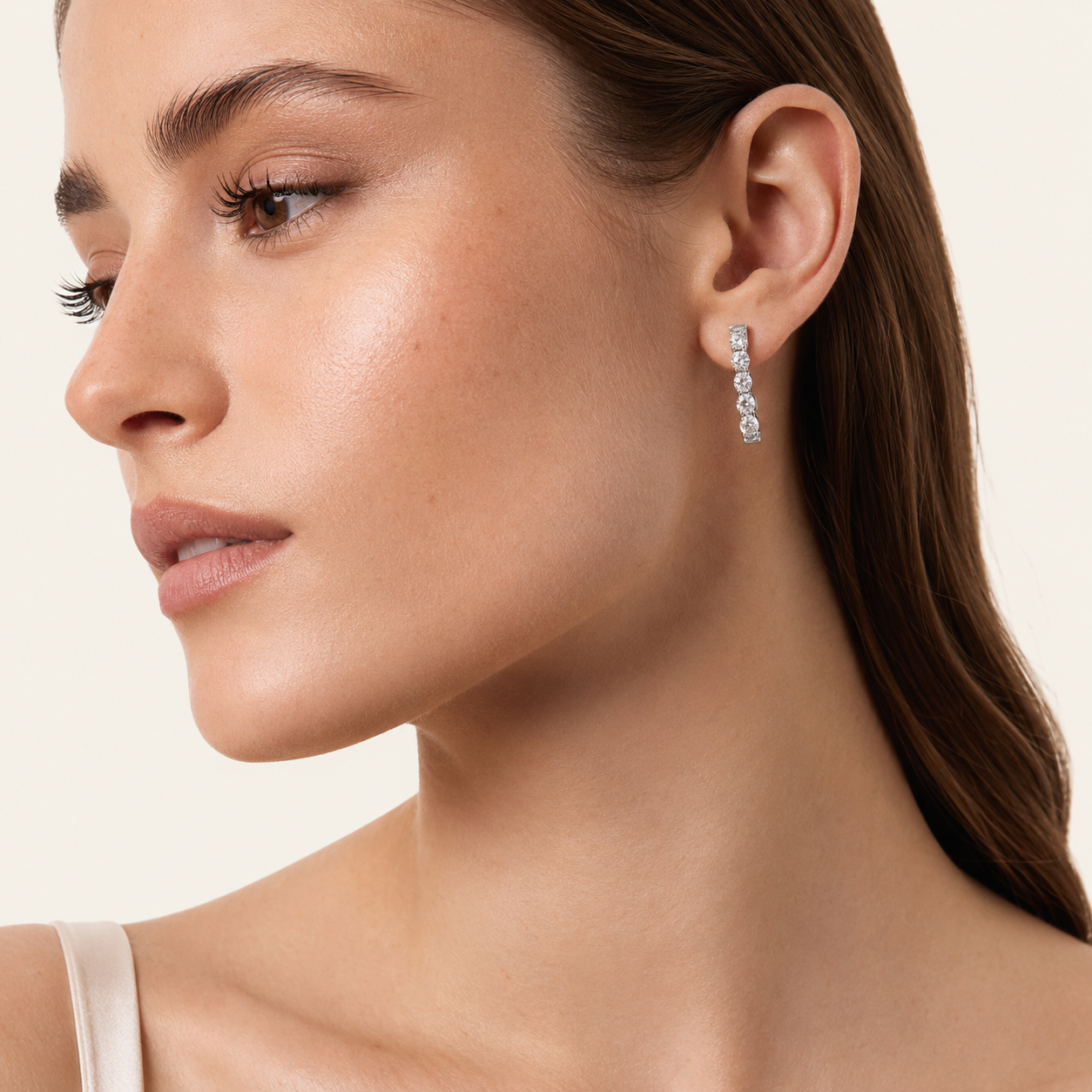 4CT Oval Cut Lab Grown Diamond InsideOut Hoop Earrings