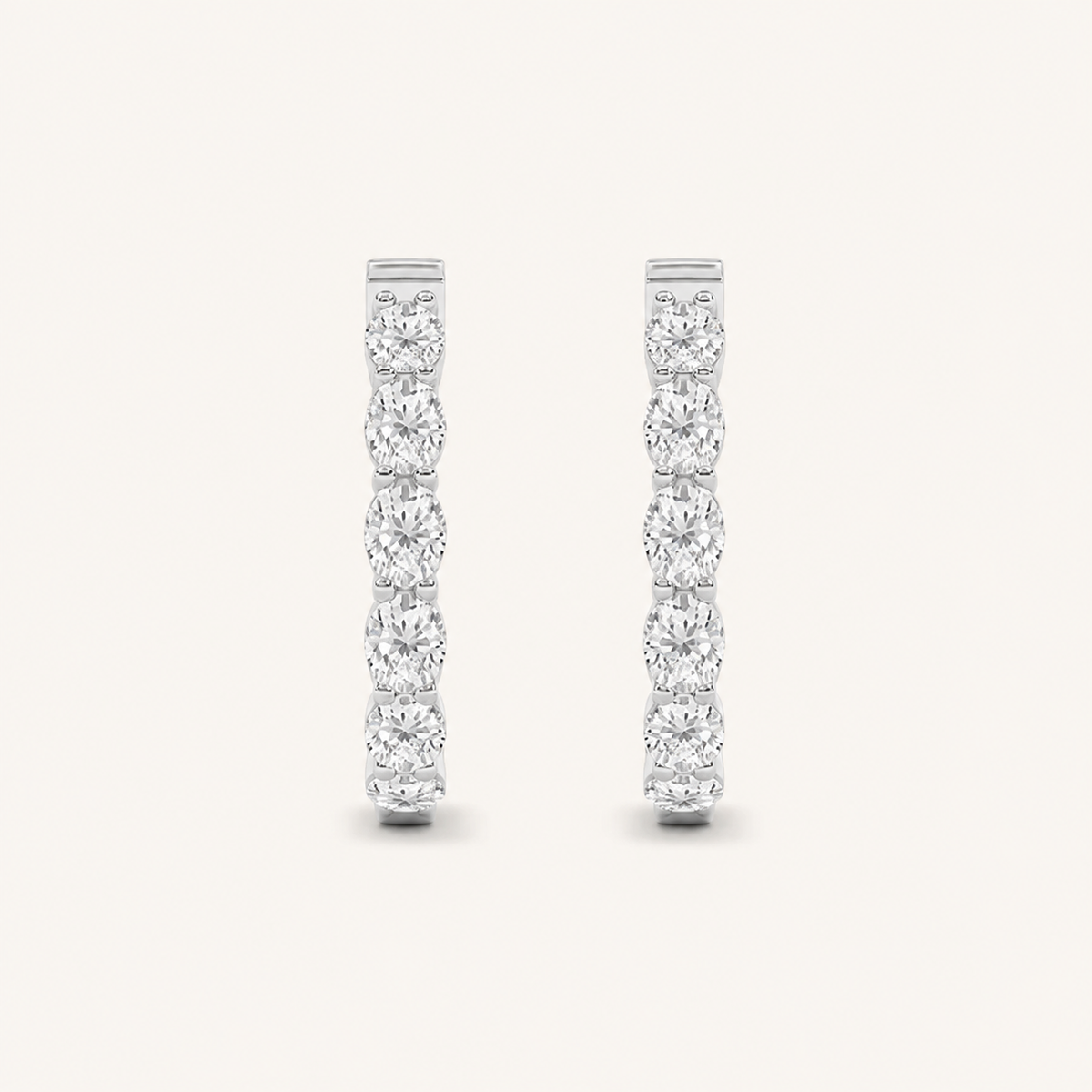 4CT Oval Cut Lab Grown Diamond InsideOut Hoop Earrings