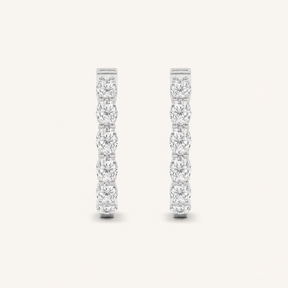 4CT Oval Cut Lab Grown Diamond InsideOut Hoop Earrings