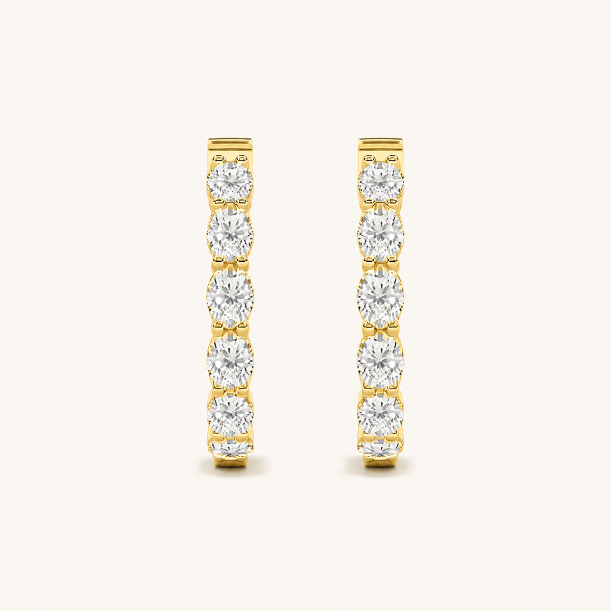 4CT Oval Cut Lab Grown Diamond InsideOut Hoop Earrings