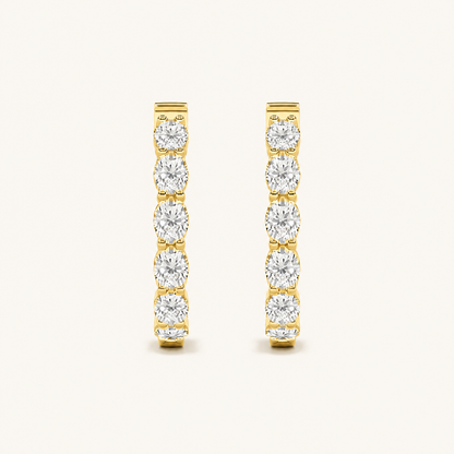4CT Oval Cut Lab Grown Diamond InsideOut Hoop Earrings