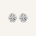 3CT Round Cut Lab Grown Diamond Hidden Halo Stud Earrings