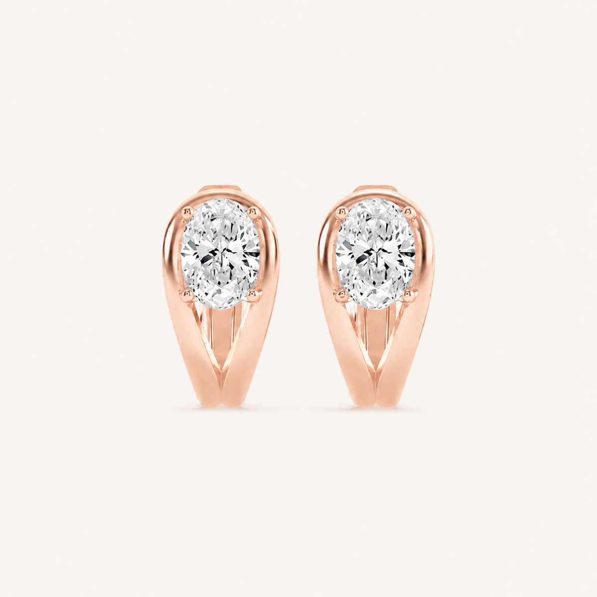 1.5CT Oval Cut Lab Grown Diamond Fashion Earrings