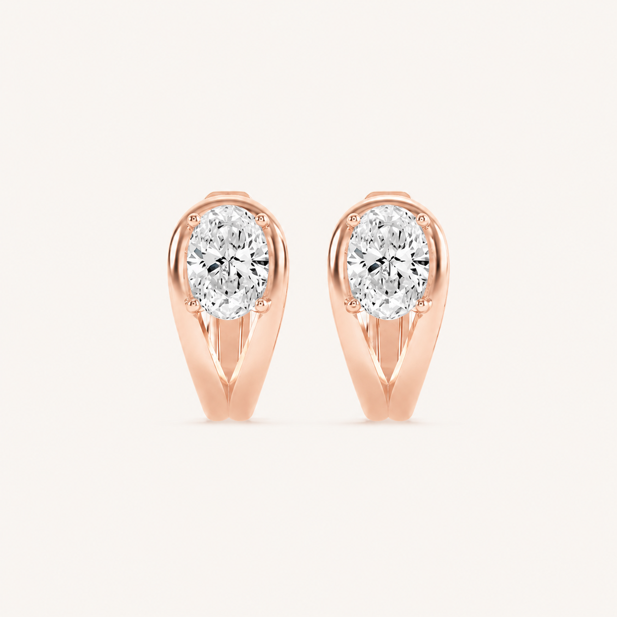 1.5CT Oval Cut Lab Grown Diamond Fashion Earrings