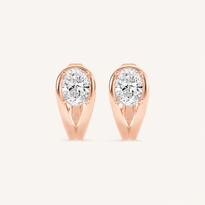 1.5CT Oval Cut Lab Grown Diamond Fashion Earrings