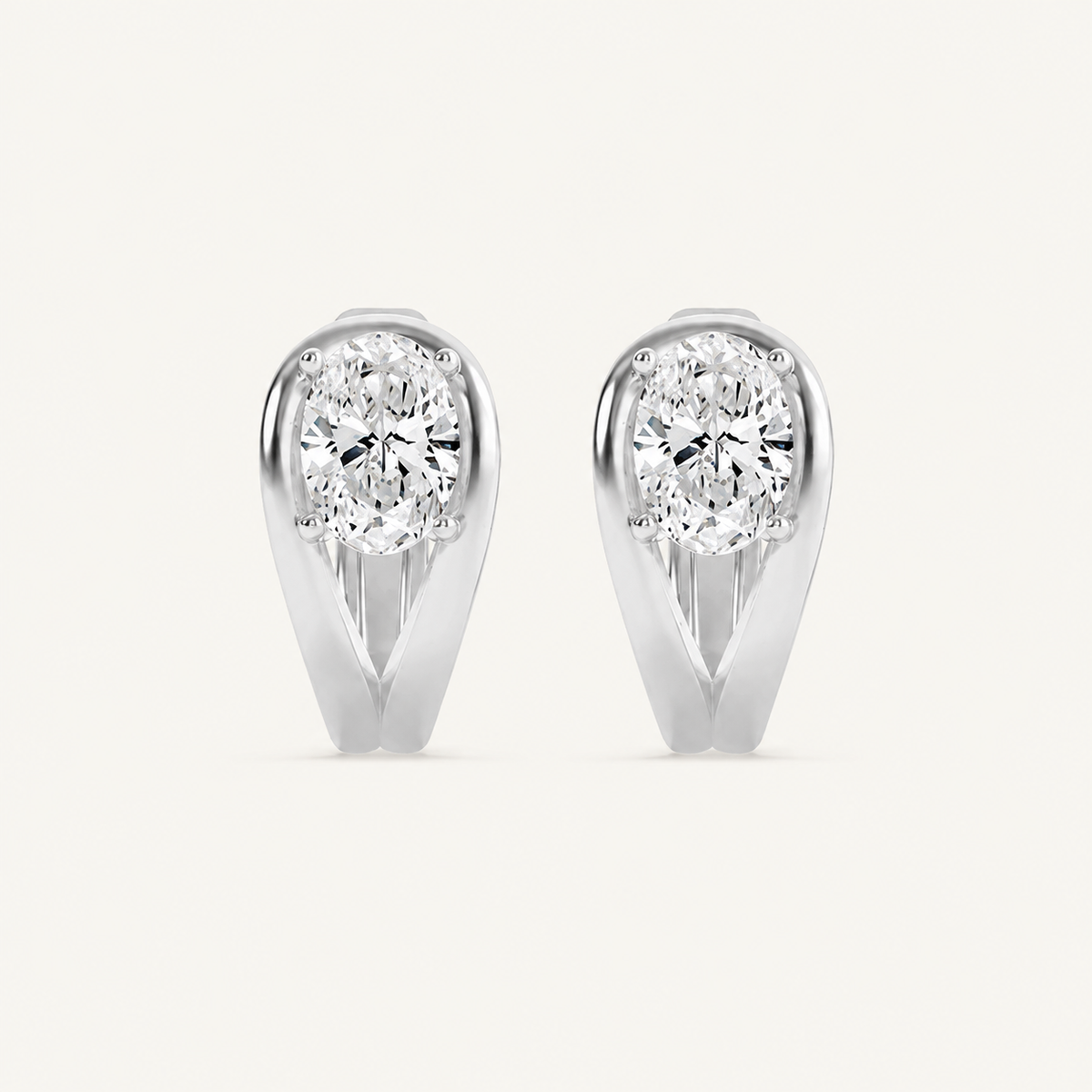 1.5CT Oval Cut Lab Grown Diamond Fashion Earrings
