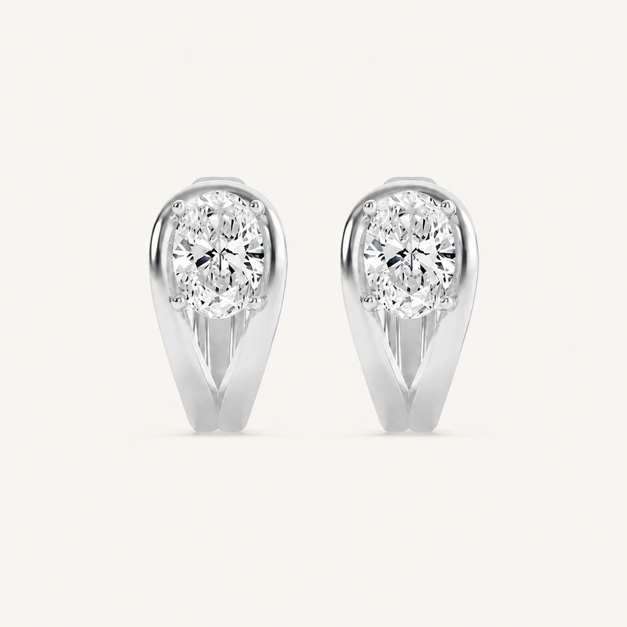 1.5CT Oval Cut Lab Grown Diamond Fashion Earrings