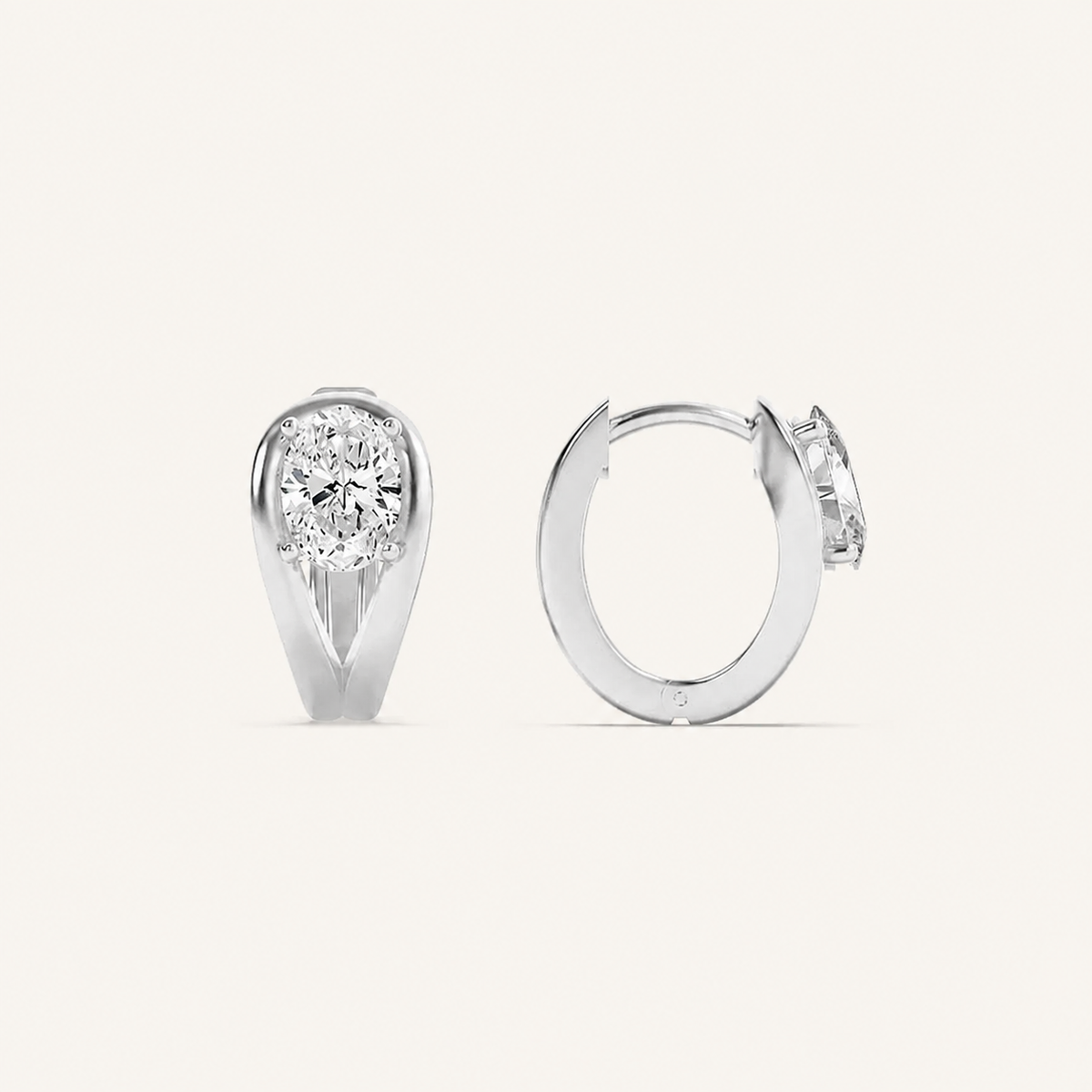 1.5CT Oval Cut Lab Grown Diamond Fashion Earrings