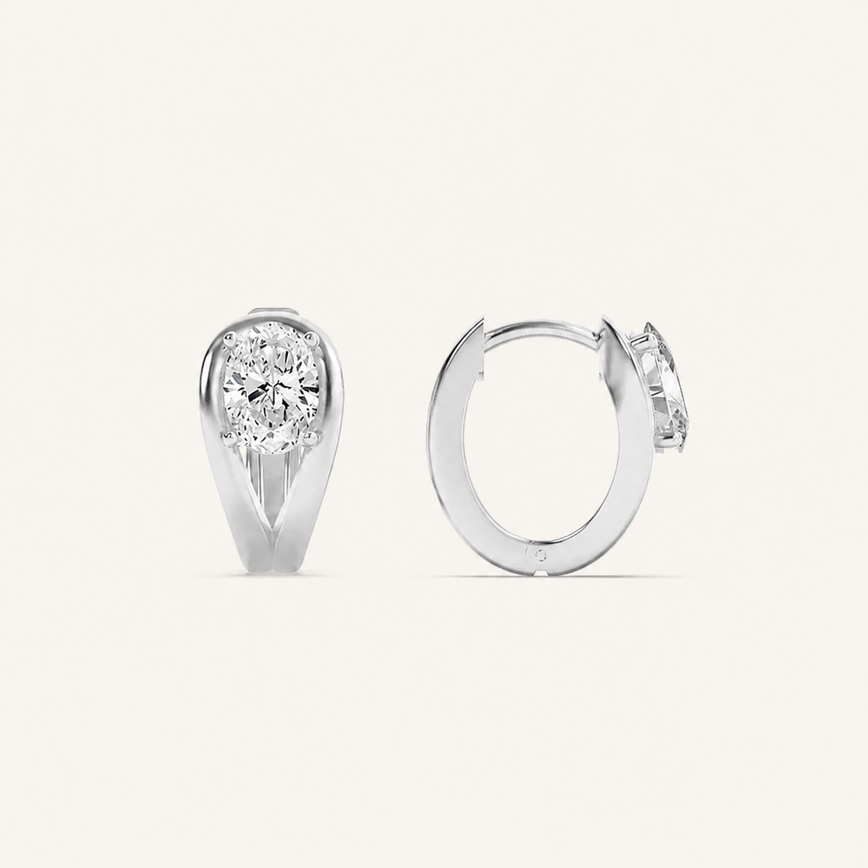 1.5CT Oval Cut Lab Grown Diamond Fashion Earrings