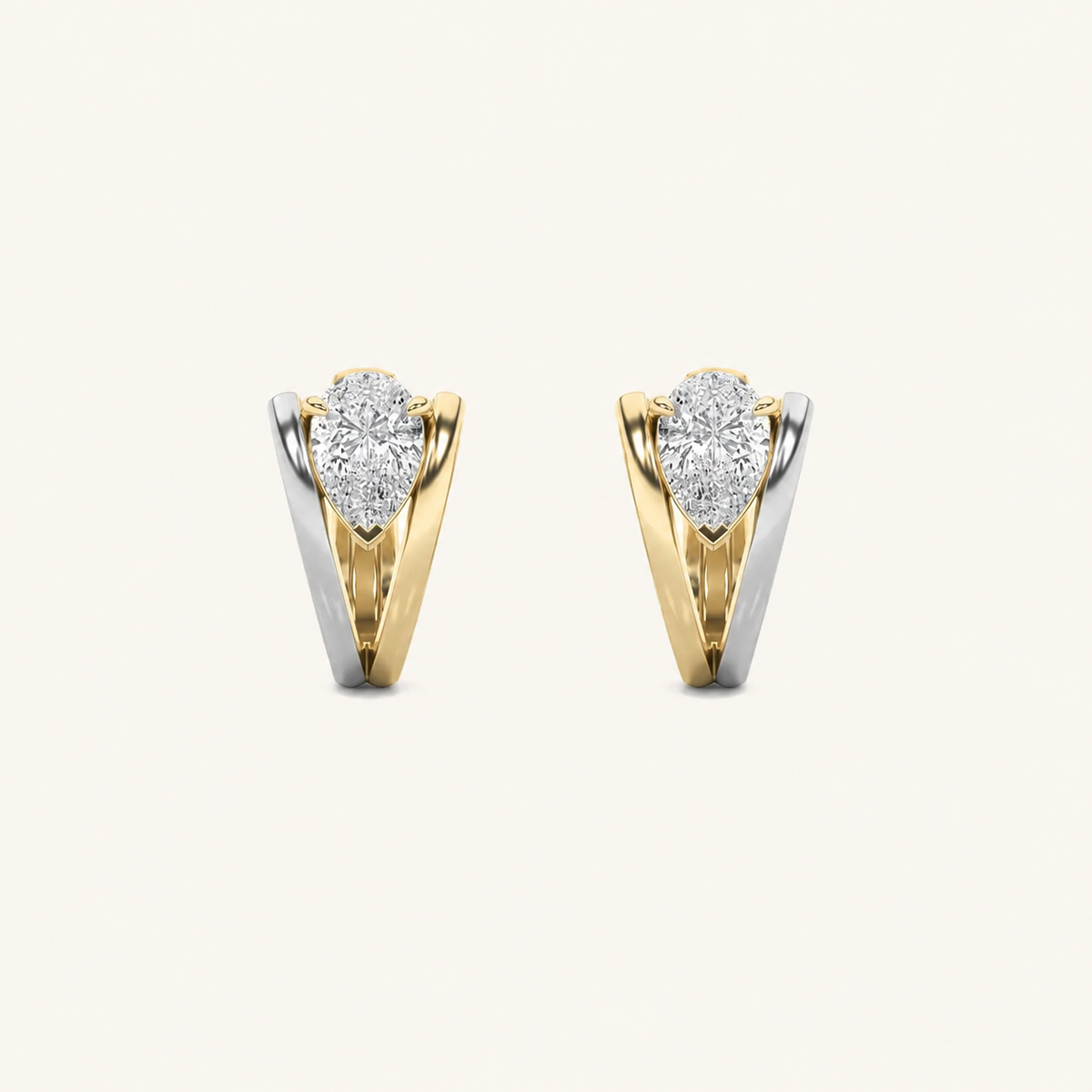 1.5CT Pear Cut Lab Grown Diamond Fashion Earrings