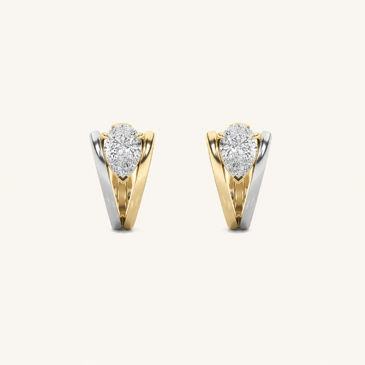 1.5CT Pear Cut Lab Grown Diamond Fashion Earrings