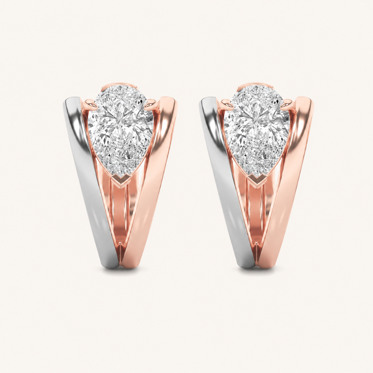 1.5CT Pear Cut Lab Grown Diamond Fashion Earrings
