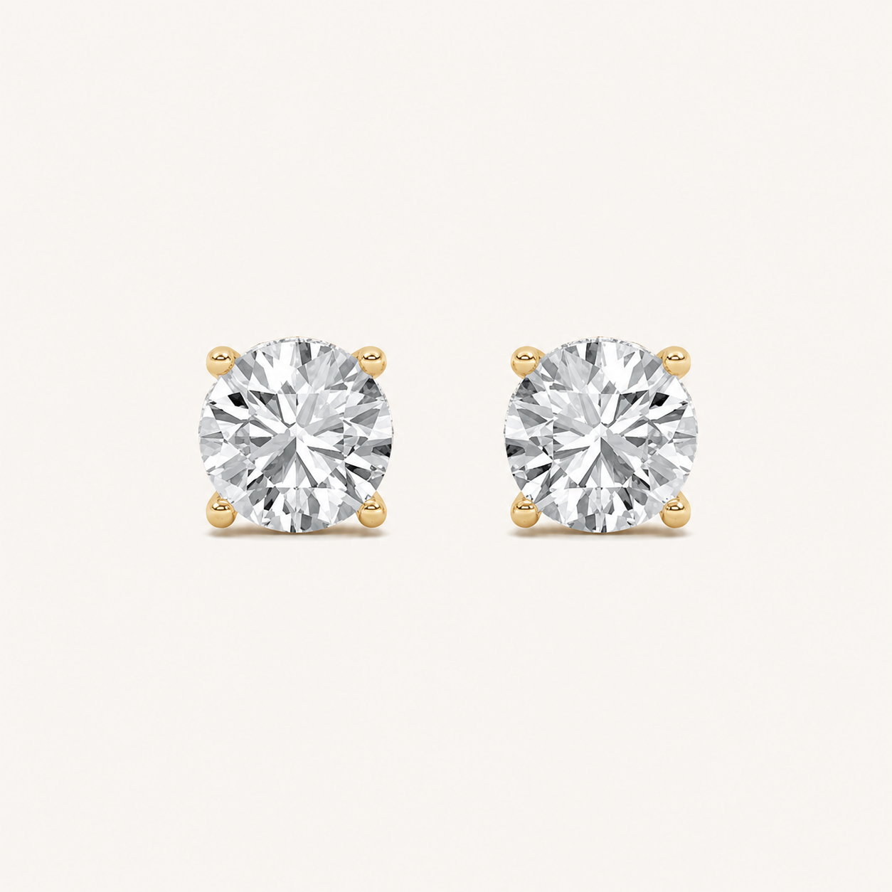 2CT Round Cut Lab Grown Diamond Hidden Halo Stud Earrings