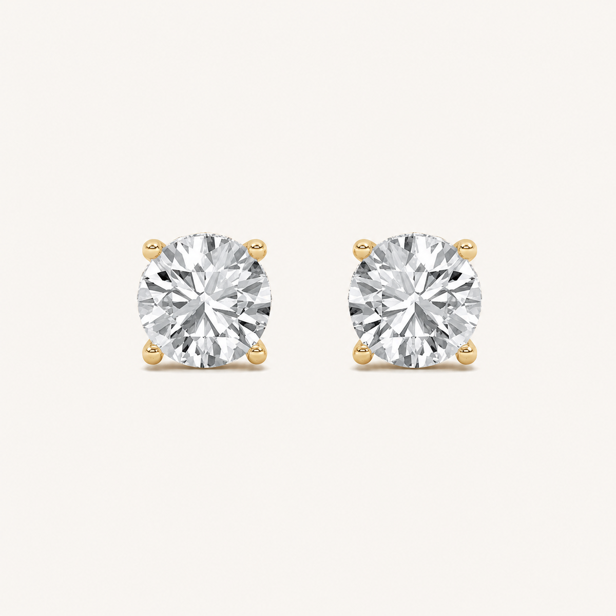 5CT Round Cut Lab Grown Diamond Hidden Halo Stud Earrings