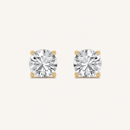 3CT Round Cut Lab Grown Diamond Hidden Halo Stud Earrings