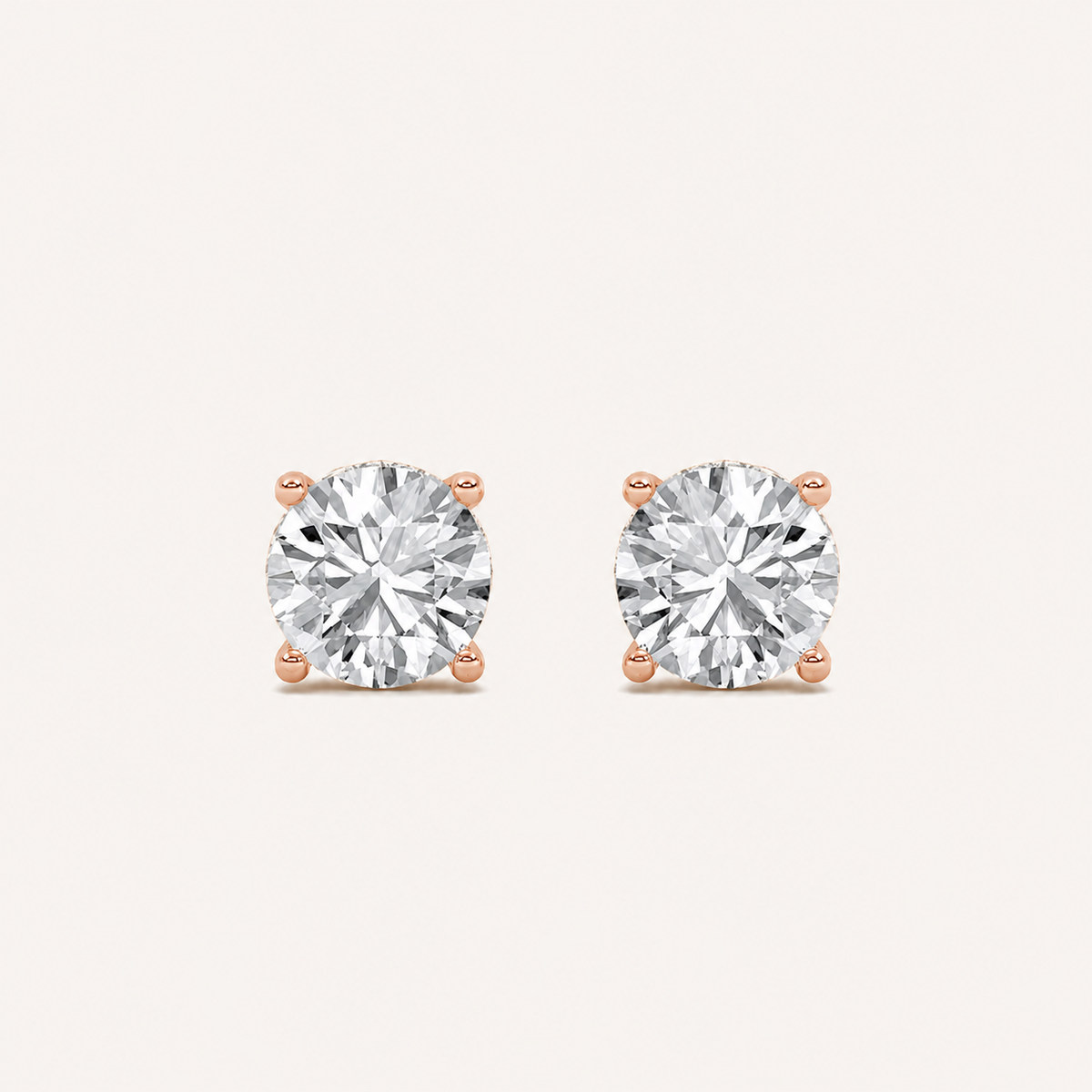 3CT Round Cut Lab Grown Diamond Hidden Halo Stud Earrings
