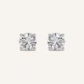 3CT Round Cut Lab Grown Diamond Hidden Halo Stud Earrings