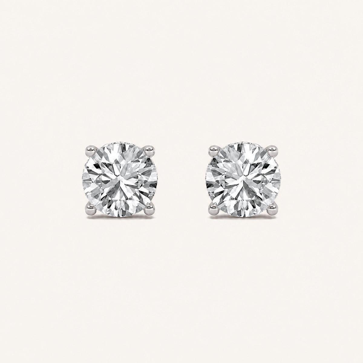 3CT Round Cut Lab Grown Diamond Hidden Halo Stud Earrings