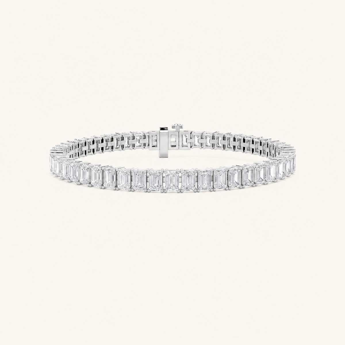 12.5CT Emerald Cut Lab Grown Diamond Tennis Bracelet