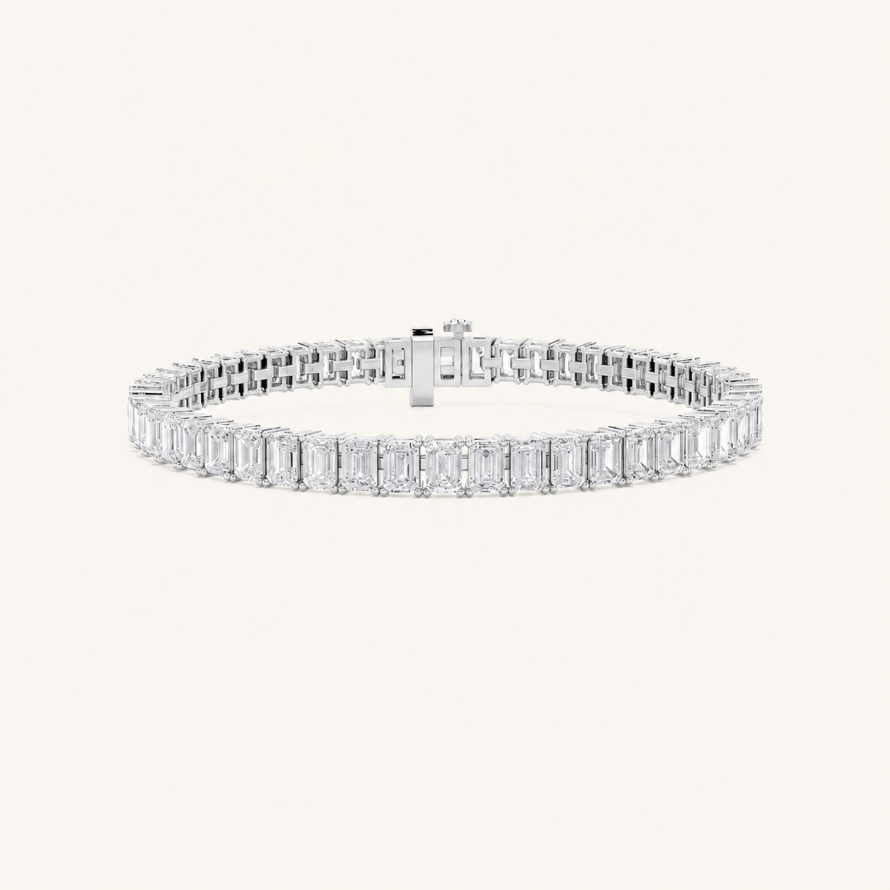 12.5CT Emerald Cut Lab Grown Diamond Tennis Bracelet