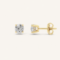 1.5CT Round Cut Lab Grown Diamond Hidden Halo Stud Earrings