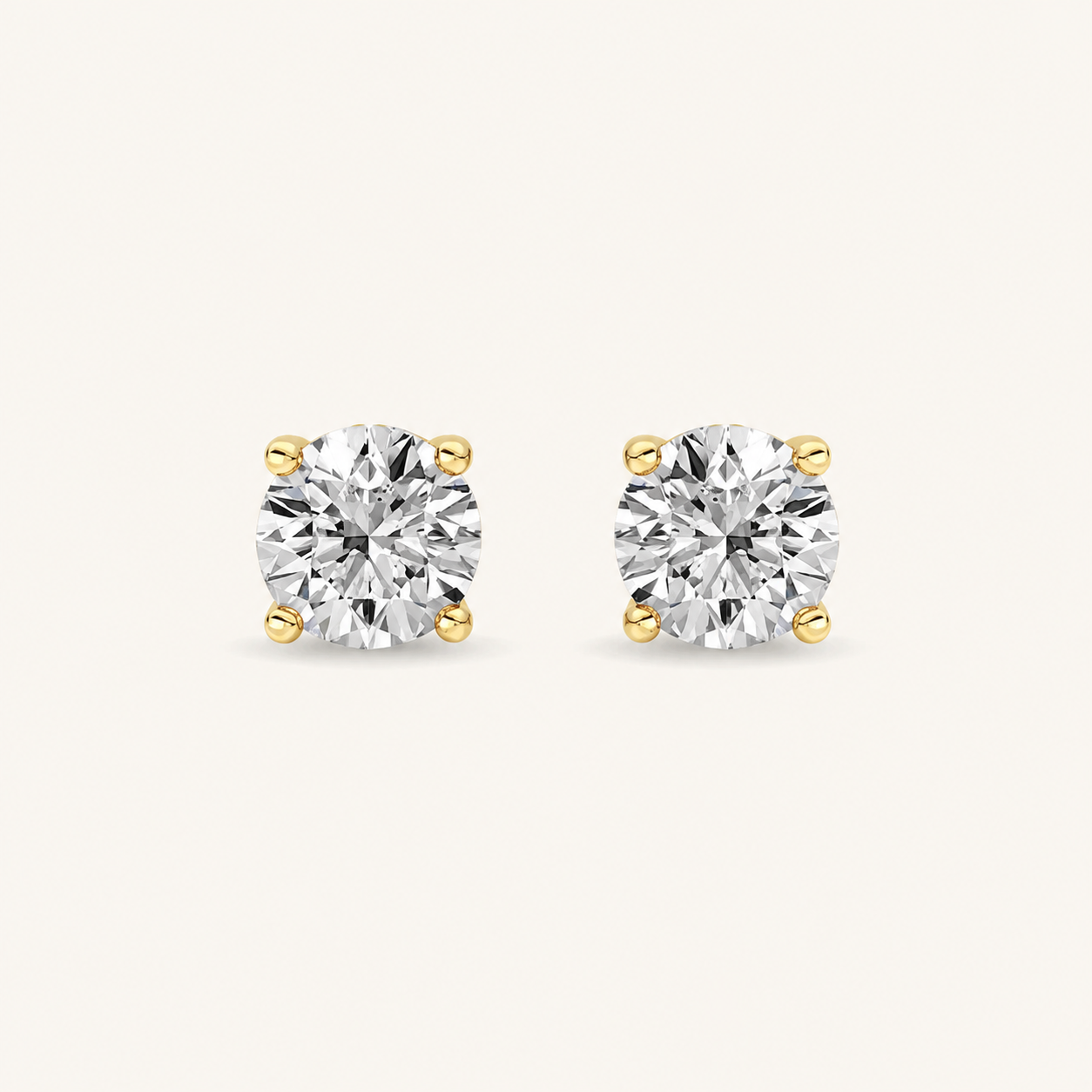 1.5CT Round Cut Lab Grown Diamond Hidden Halo Stud Earrings