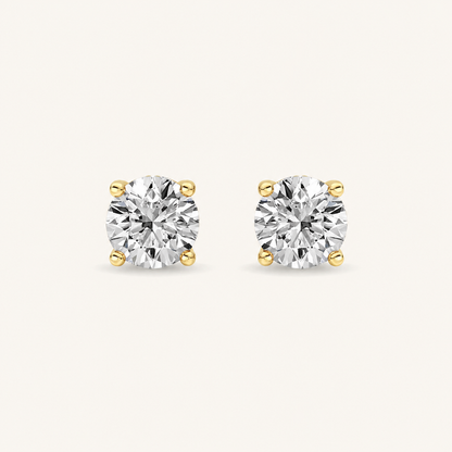 1.5CT Round Cut Lab Grown Diamond Hidden Halo Stud Earrings