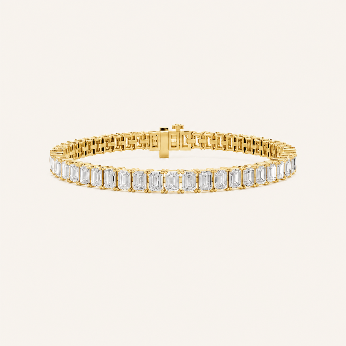 12.5CT Emerald Cut Lab Grown Diamond Tennis Bracelet