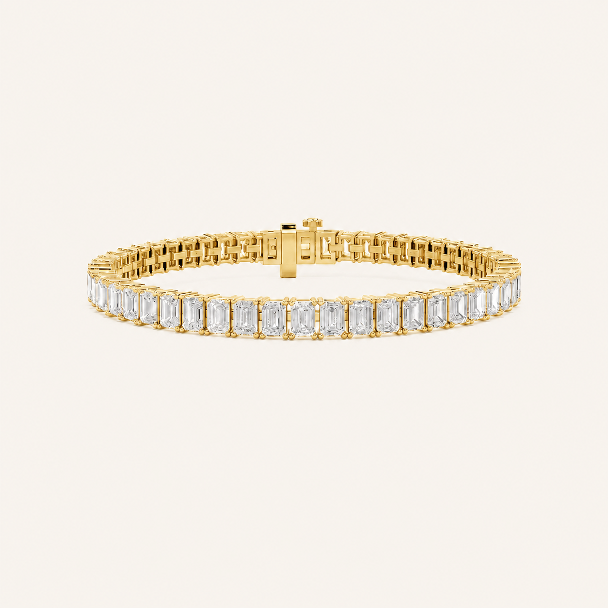 12.5CT Emerald Cut Lab Grown Diamond Tennis Bracelet