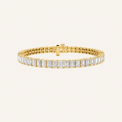 12.5CT Emerald Cut Lab Grown Diamond Tennis Bracelet