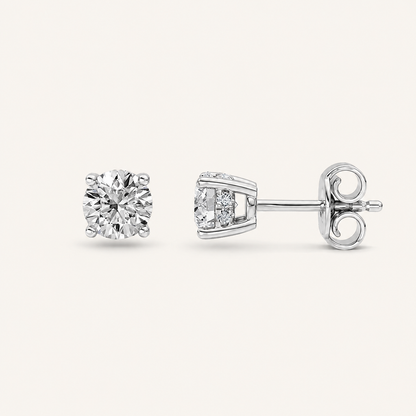 1.5CT Oval Cut Lab Grown Diamond Solitaire Accent Huggie Earrings