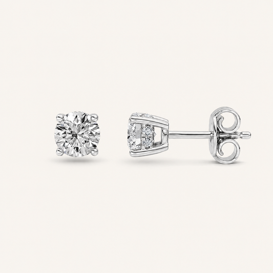 1.5CT Oval Cut Lab Grown Diamond Solitaire Accent Huggie Earrings