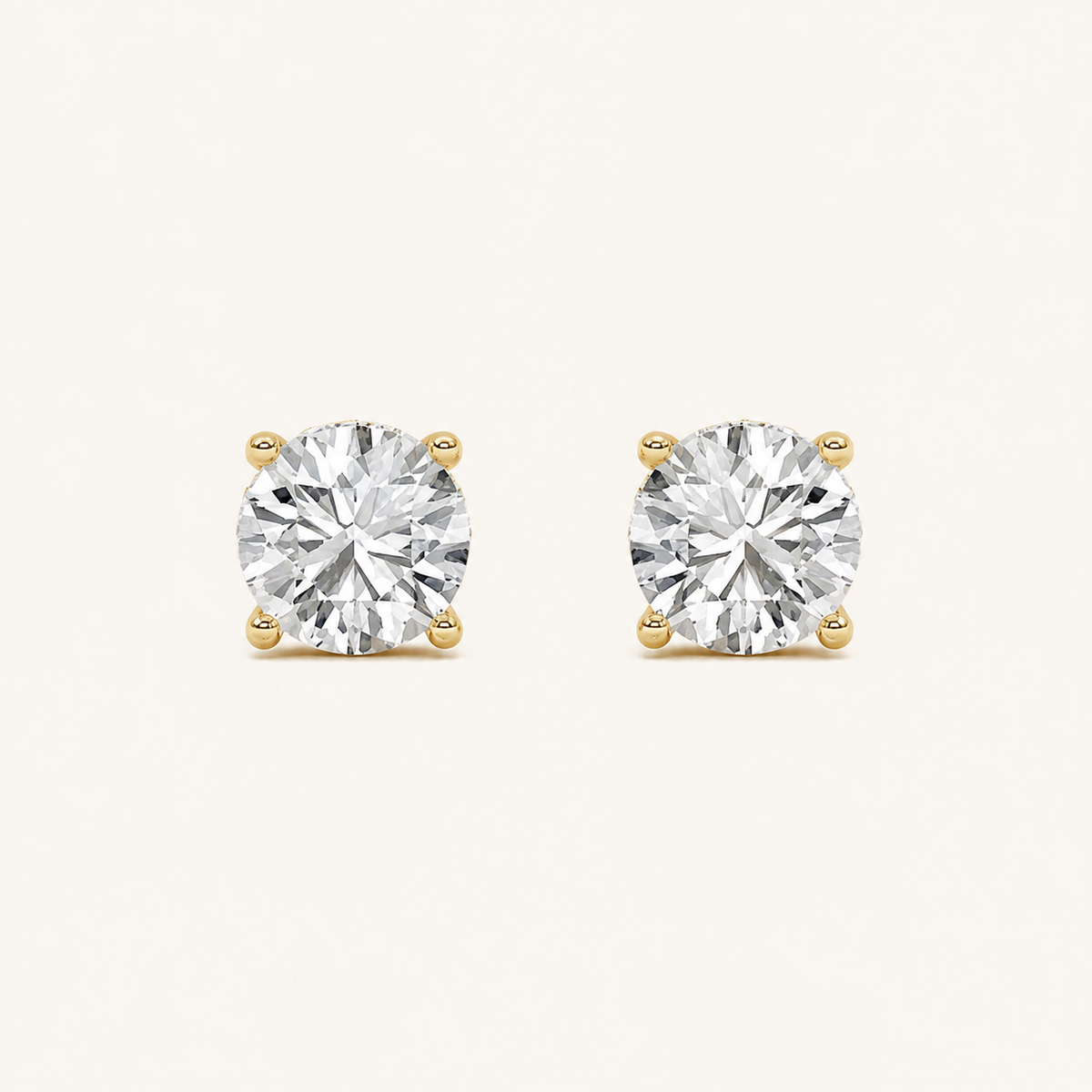 1CT Round Cut Lab Grown Diamond Hidden Halo Stud Earrings