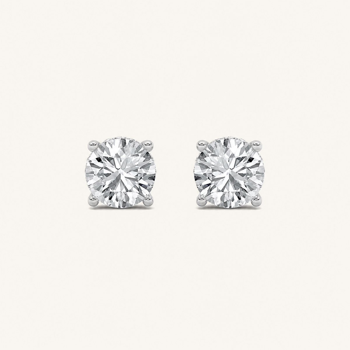 1CT Round Cut Lab Grown Diamond Hidden Halo Stud Earrings