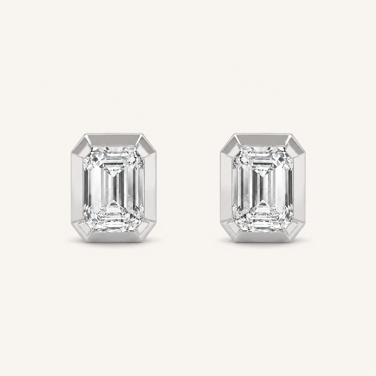 3CT Emerald Cut Lab Grown Diamond Stud Earrings