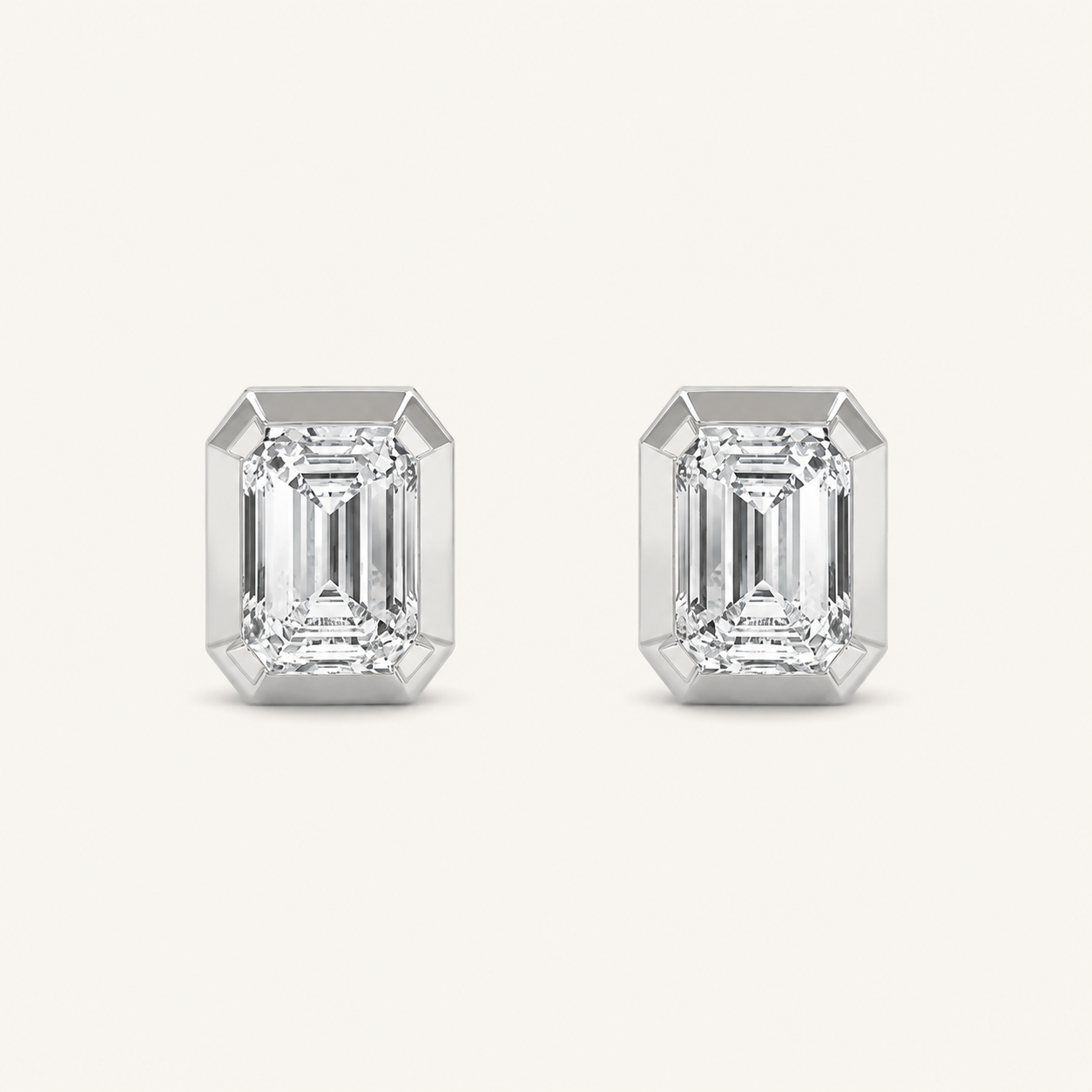 3CT Emerald Cut Lab Grown Diamond Stud Earrings