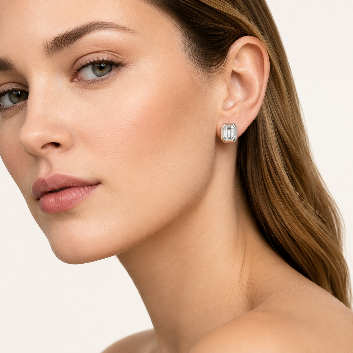 3CT Emerald Cut Lab Grown Diamond Stud Earrings