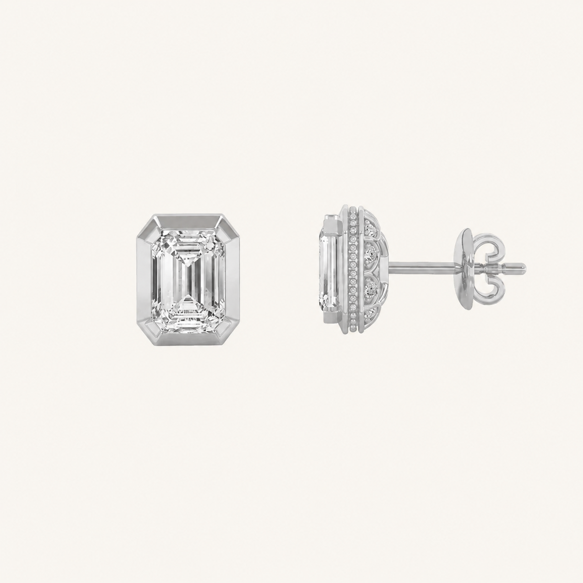 3CT Emerald Cut Lab Grown Diamond Stud Earrings