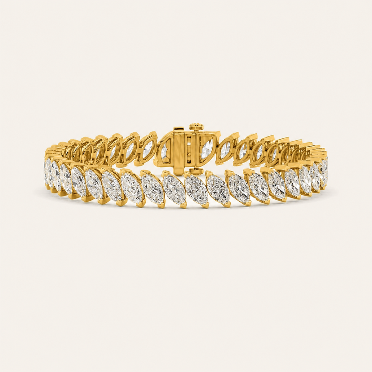 16.5CT Marquise Cut Lab Grown Diamond Tennis Bracelet