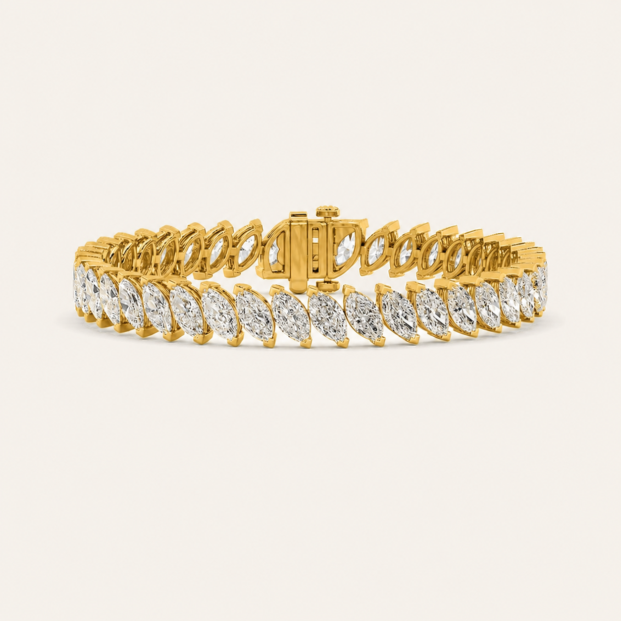 16.5CT Marquise Cut Lab Grown Diamond Tennis Bracelet