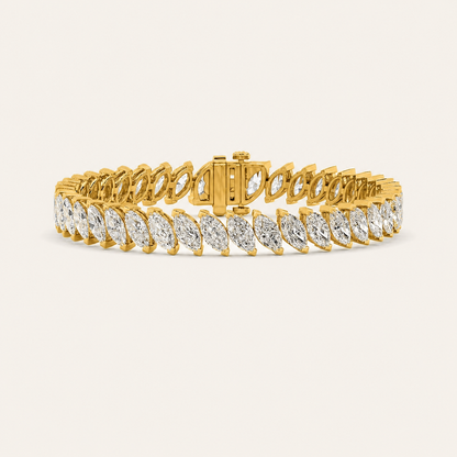16.5CT Marquise Cut Lab Grown Diamond Tennis Bracelet