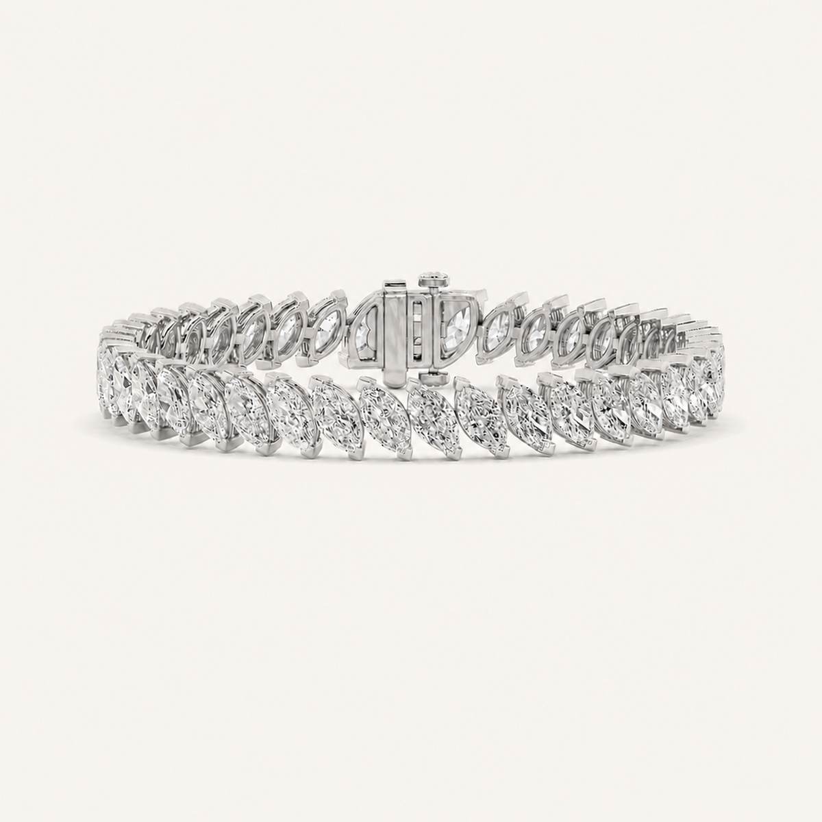16.5CT Marquise Cut Lab Grown Diamond Tennis Bracelet