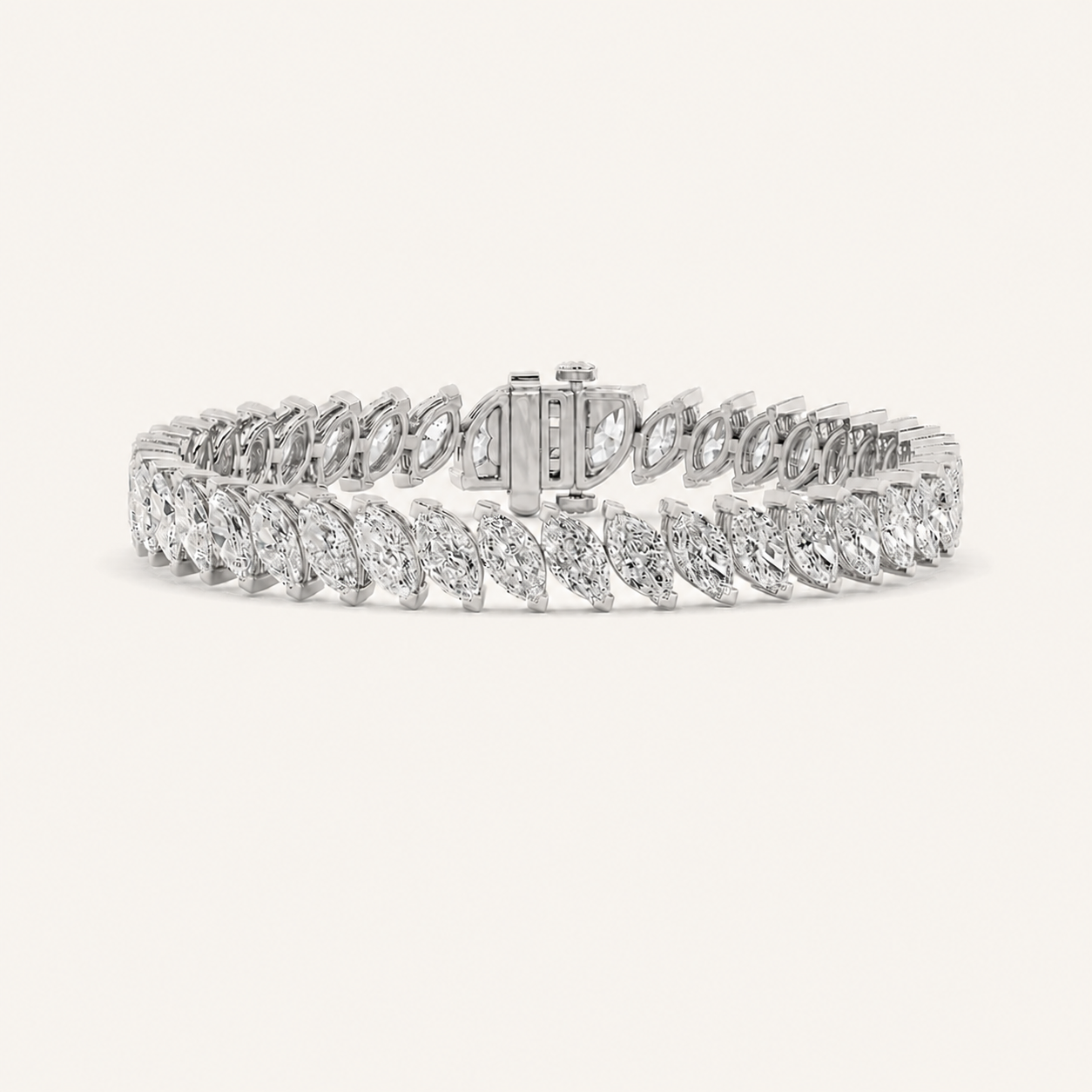 16.5CT Marquise Cut Lab Grown Diamond Tennis Bracelet