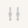 1.5CT Marquise Cut Lab Grown Diamond Solitaire Accent Huggie Earrings