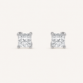 3CT Princess Cut Lab Grown Diamond Hidden Halo Stud Earrings