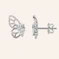 2CT Pear Cut Lab Grown Diamond Butterfly Fashion Earrings