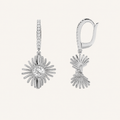 1CT Round Cut Lab Grown Diamond Dangle Fashion Earrings