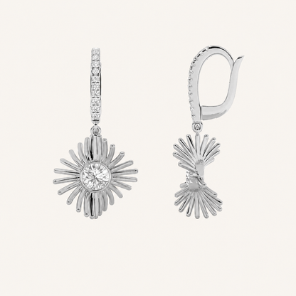 1CT Round Cut Lab Grown Diamond Dangle Fashion Earrings