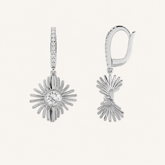 1CT Round Cut Lab Grown Diamond Dangle Fashion Earrings