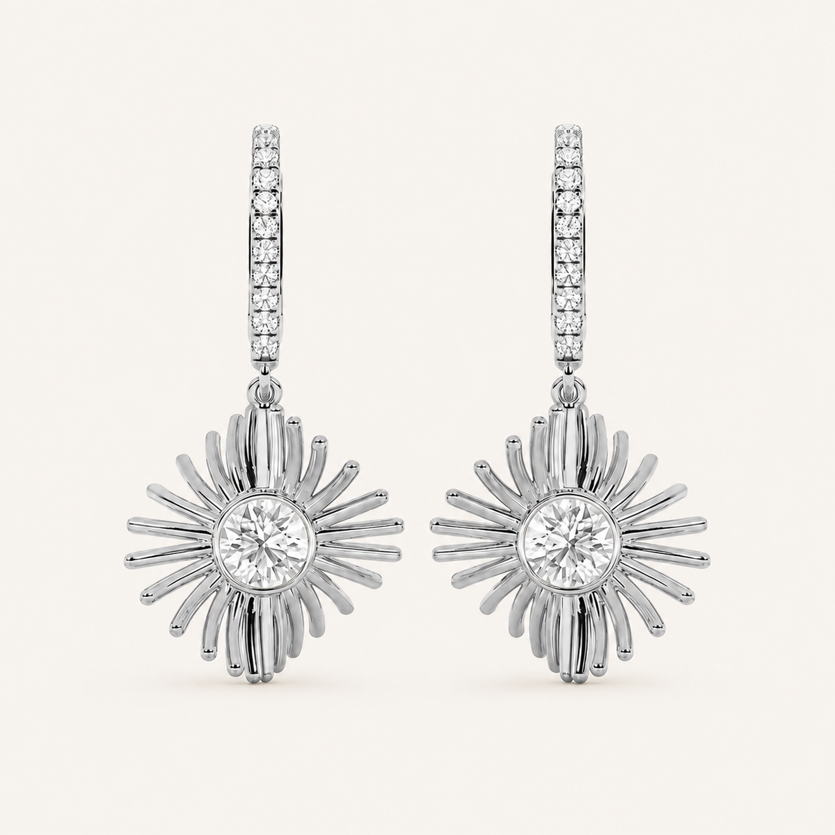 1CT Round Cut Lab Grown Diamond Dangle Fashion Earrings